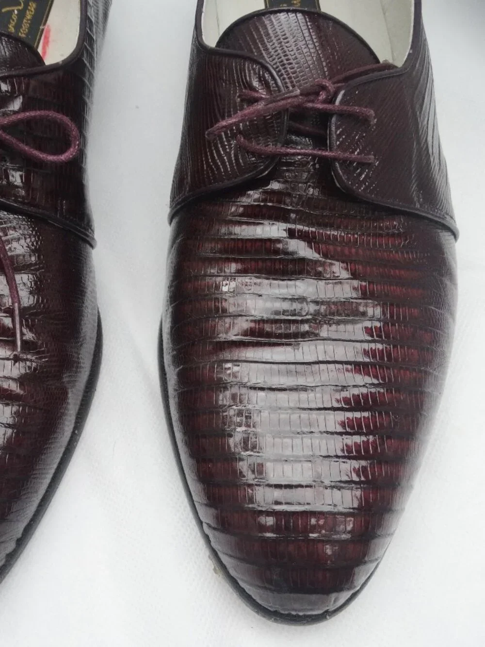 Marco Luigi Footwear Men's 11 Genuine Lizard Lace Up Oxford/Dress Shoes, vine